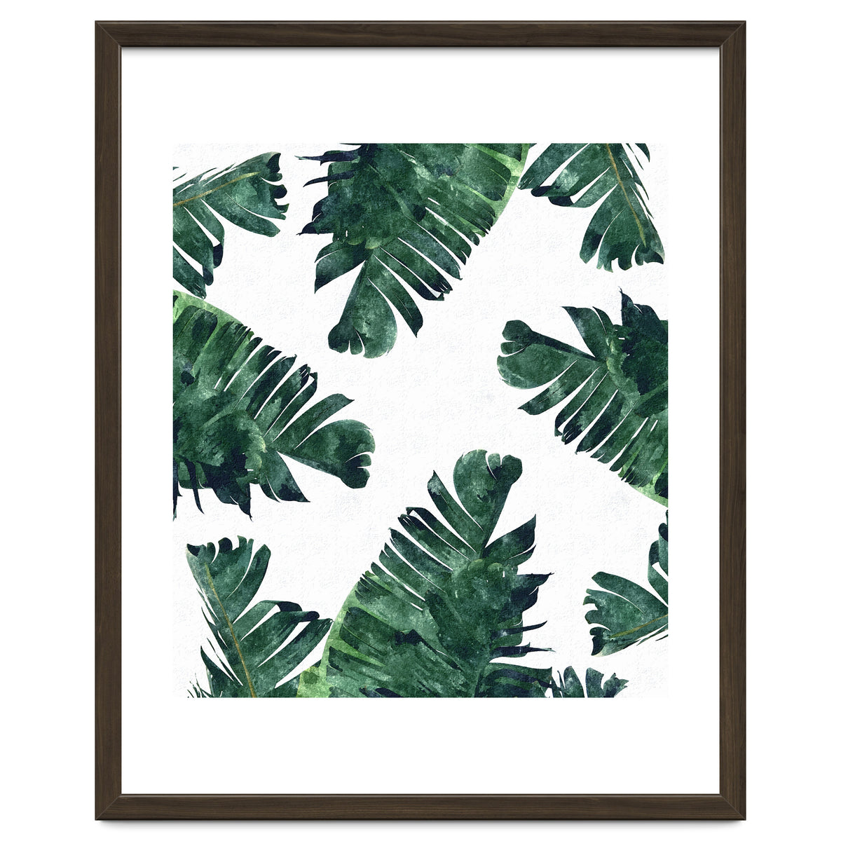 Banana Leaf Watercolor Painting, Tropical Nature Botanical Palm Illustration Bohemian Minimal Luxe