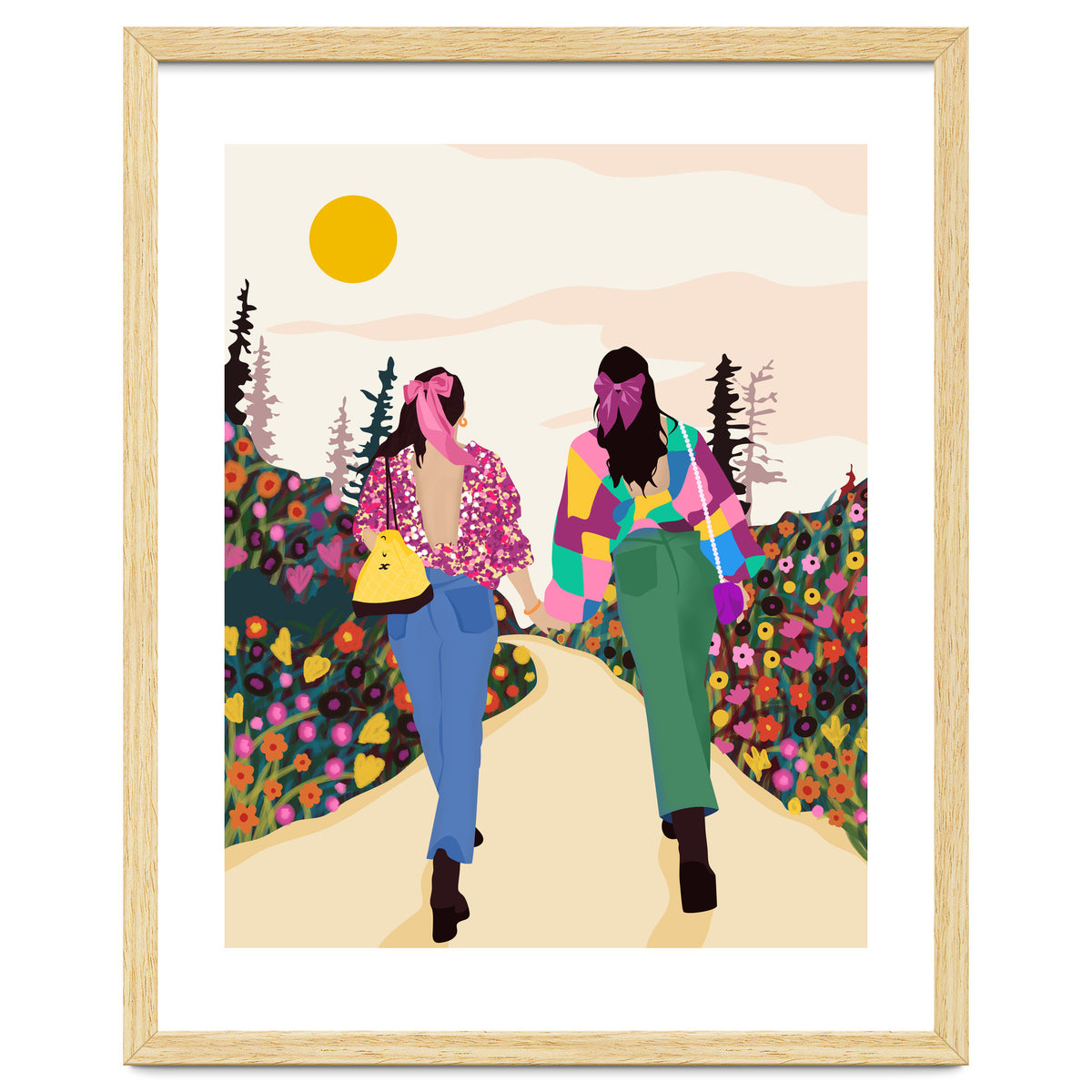 Besties, Best Friends Friendship Fashion, Girl Power Empower Bohemian Travel Companion Soulmates Gift