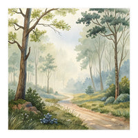 Atmospheric Forest Watercolor Painting (Print Only)