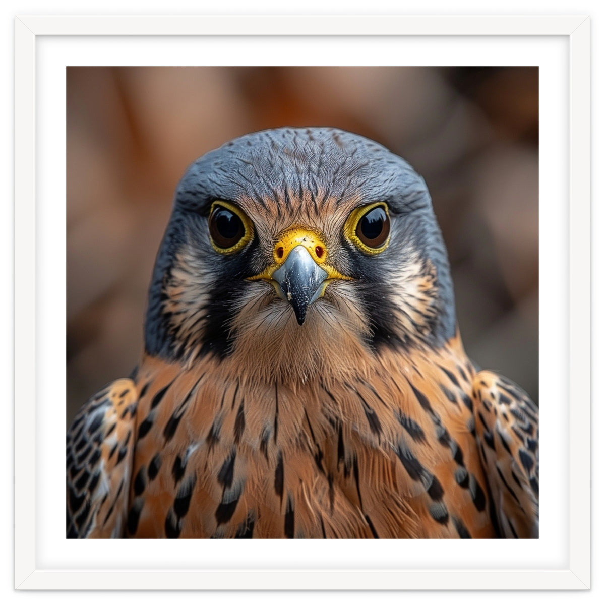 Close Up Kestrel Falcon Bird Portrait Majestic