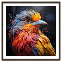 Vibrant Bird With Colorful Splatter Paint