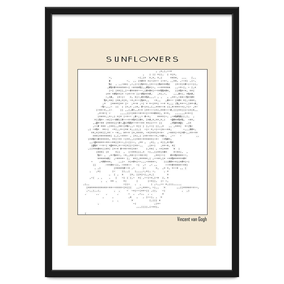 Sunflowers – Vincent van Gogh (1888) (ascii art)