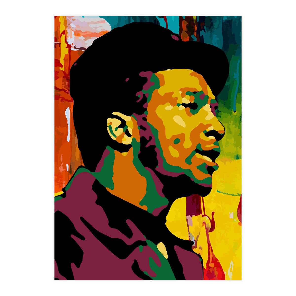 Fred Hampton Colorful Abstract Art (Print Only)