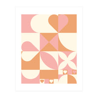 Hearts Geometric Abstract (Print Only)