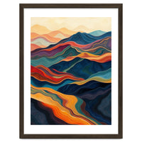Abstract Mountain Landscape Art with Fluid Textures