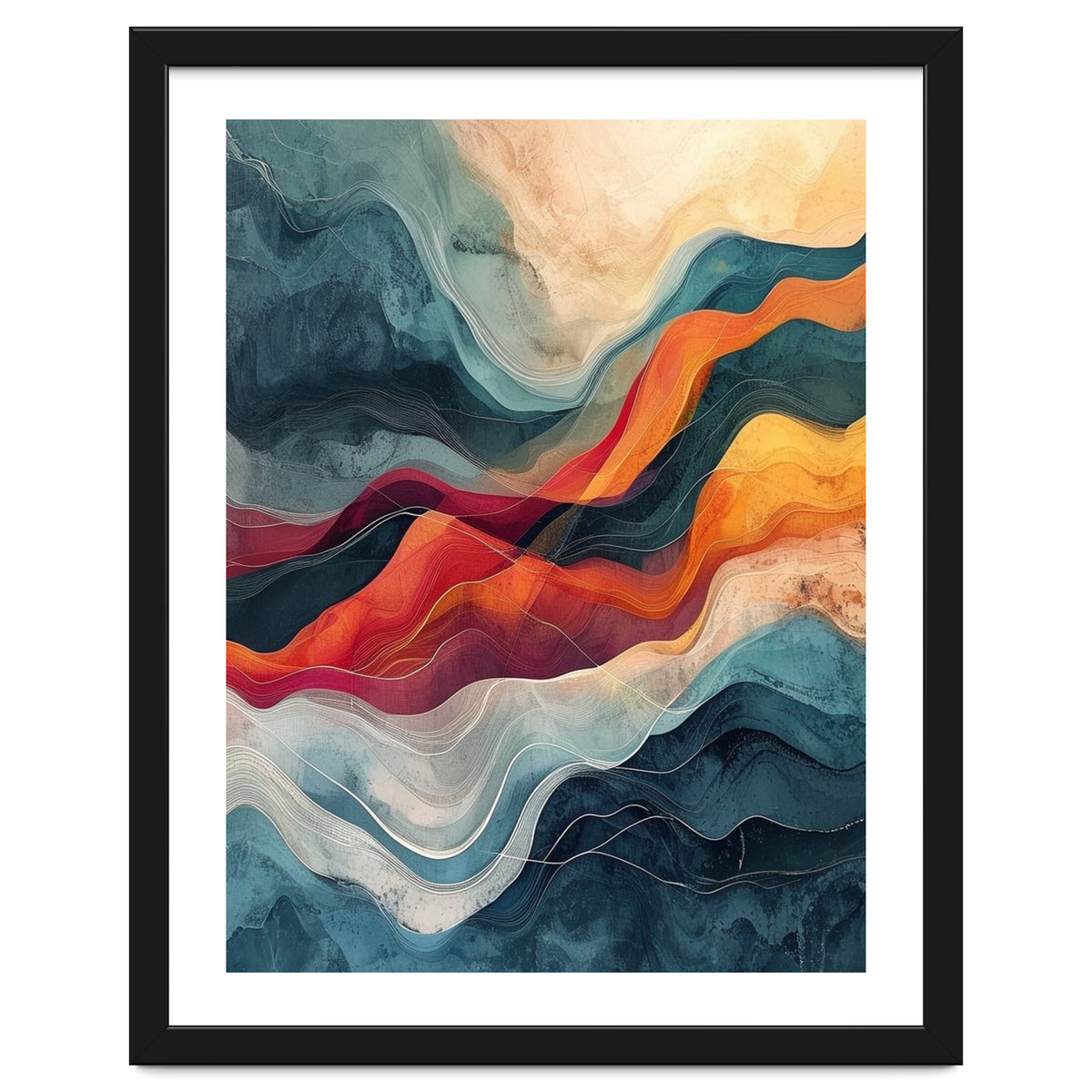 Abstract Flowing Mountain Landscape