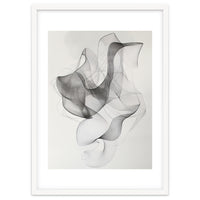 Abstract Black And White Swirling Lines Art