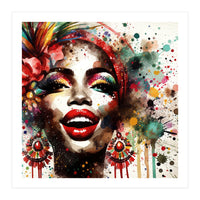 Brazilian Carnival Watercolor Portrait (Print Only)