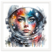 Watercolor Woman Astronaut