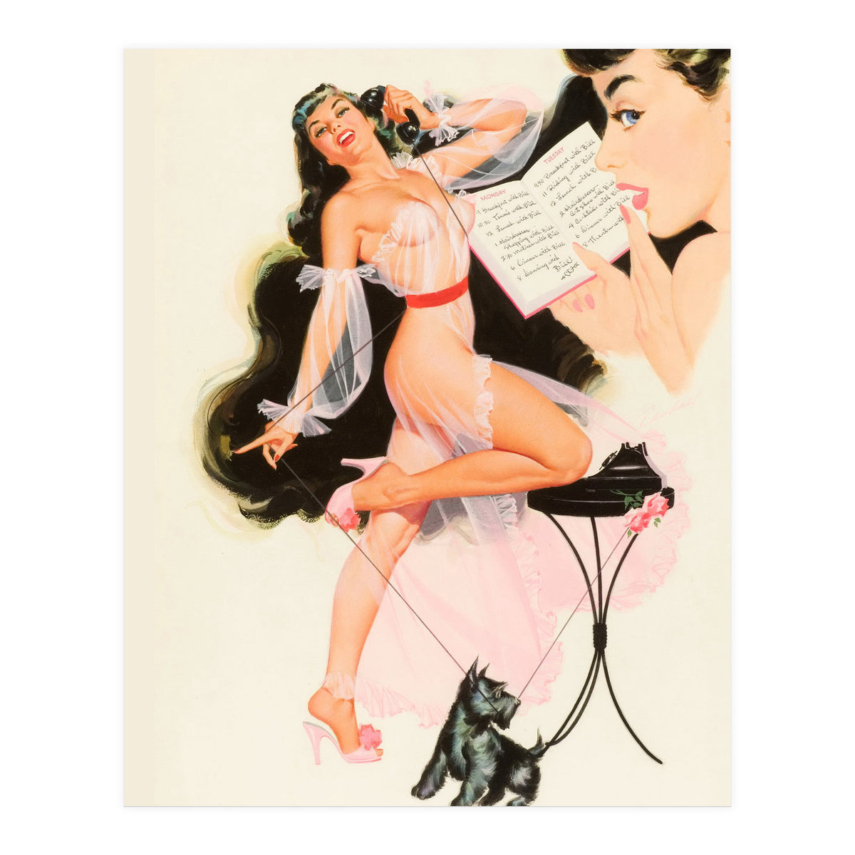 Pinup Girl Dating With Bill (Print Only)
