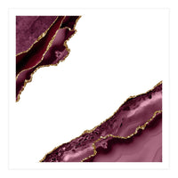 Burgundy & Gold Agate Texture 19  (Print Only)