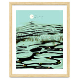 Dreamy Lake, Pastel Nature Botanical Jungle Landscape, Travel Pond Forest Plants Bohemian, Eclectic Scenic thumbnail