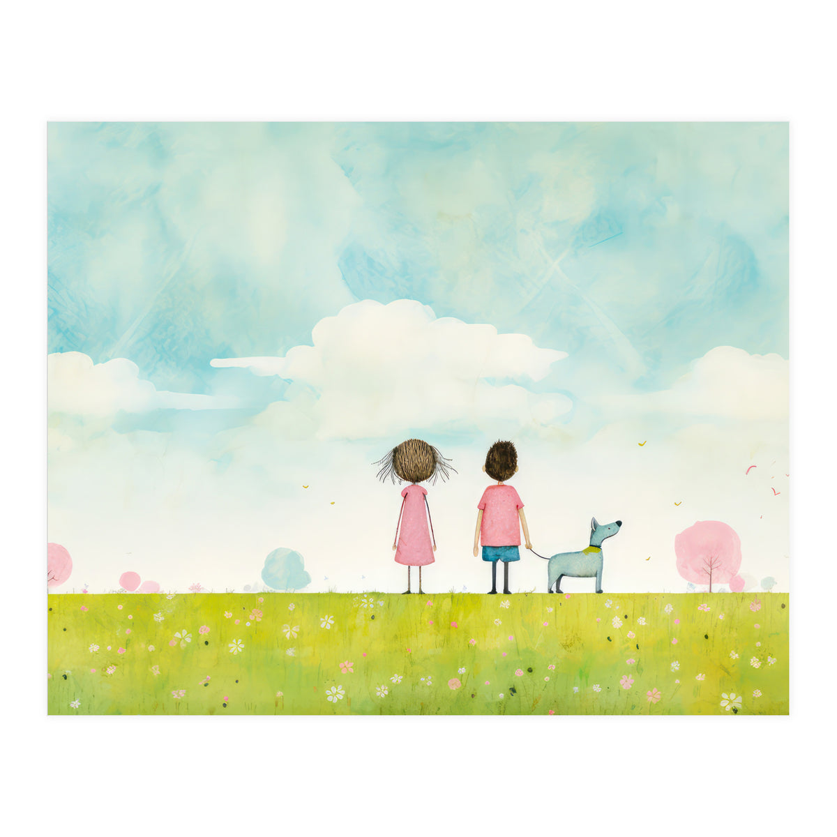 Cute Girl And Boy  (Print Only)