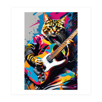 Cat Plays The Guitar, Graffiti (Print Only)