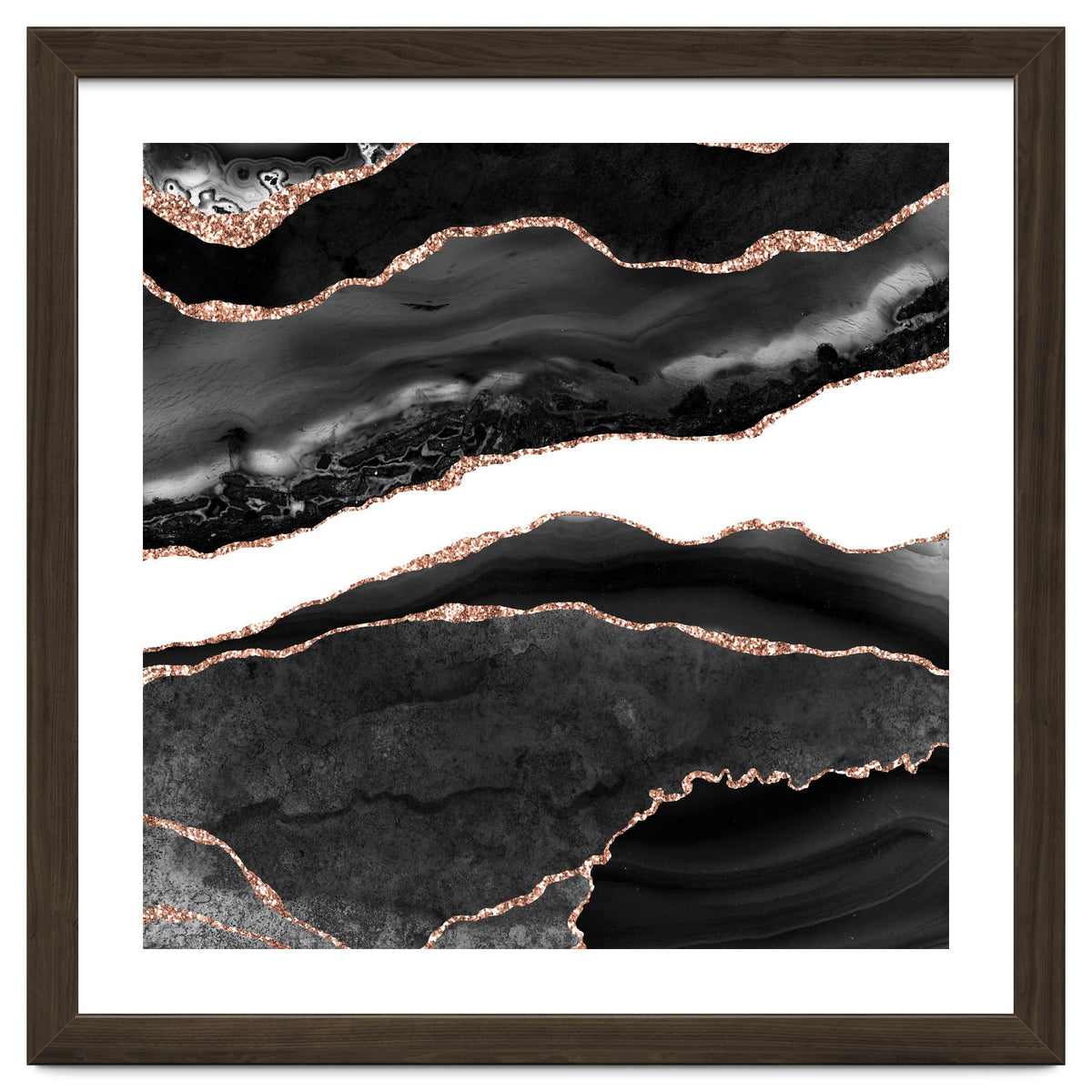 Black & Rose Gold Agate Texture 08