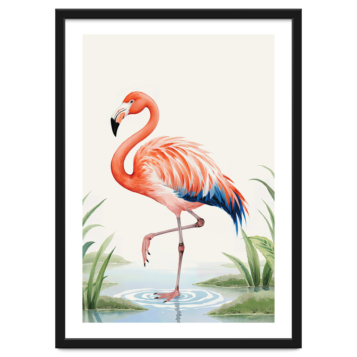Flamingo Watercolor Illustration