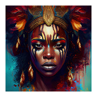 Powerful African Warrior Woman #3 (Print Only)