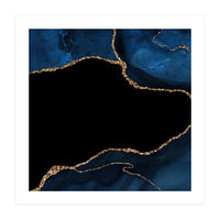 Navy & Gold Agate Texture 04  (Print Only)