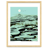 Dreamy Lake, Pastel Nature Botanical Jungle Landscape, Travel Pond Forest Plants Bohemian, Eclectic Scenic thumbnail