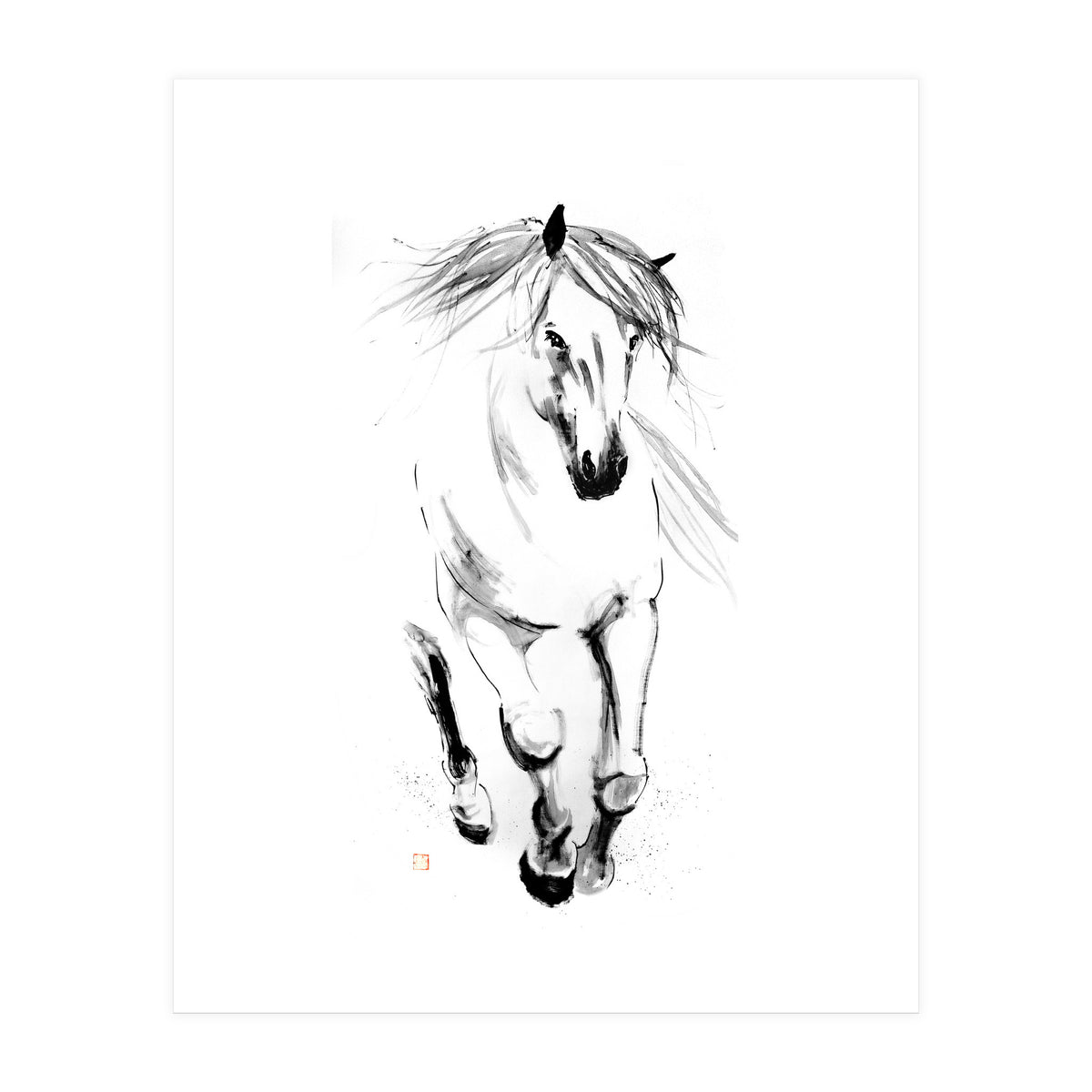 Runninh Ghorse In Water (Print Only)