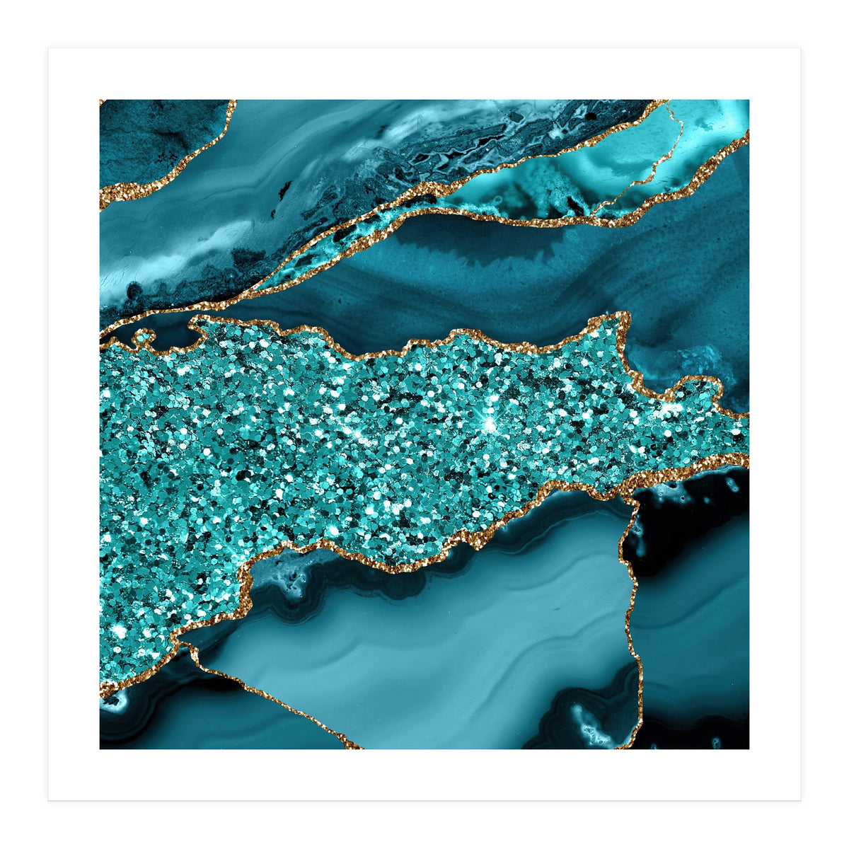 Agate Glitter Ocean Texture 09  (Print Only)