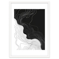 Abstract Black And White Wavy Lines Flowing
