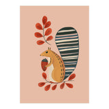 Squirrel In A Pink Autumn (Print Only) thumbnail