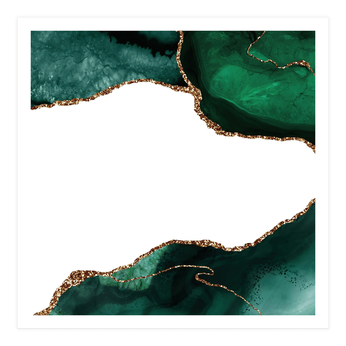 Emerald & Gold Agate Texture 11 (Print Only)