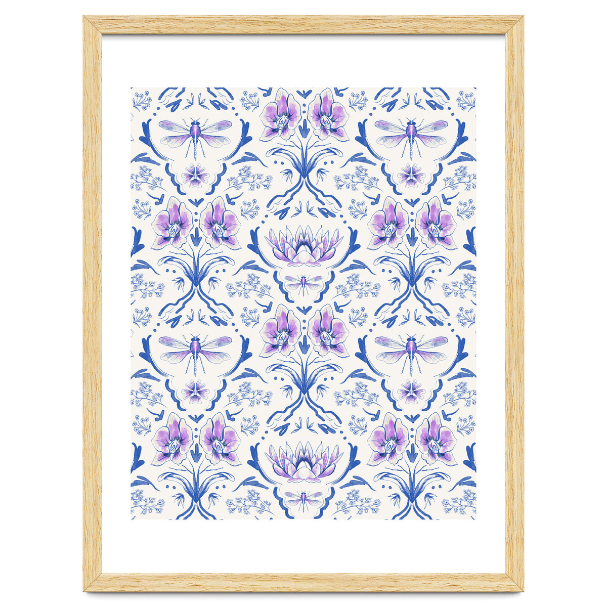 Bohemian Garden Blue Pattern