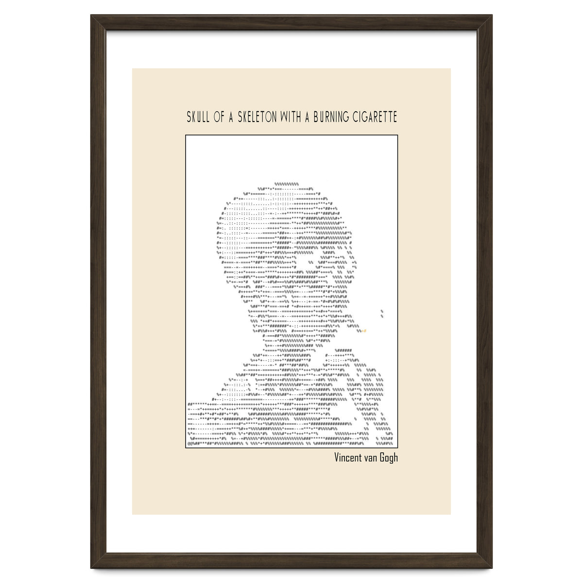 Skull Of A Skeleton With A Burning Cigarette Vincent Van Gogh Ascii Art