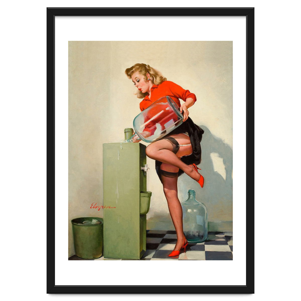 Pinup Sexy Water Cooler Girl