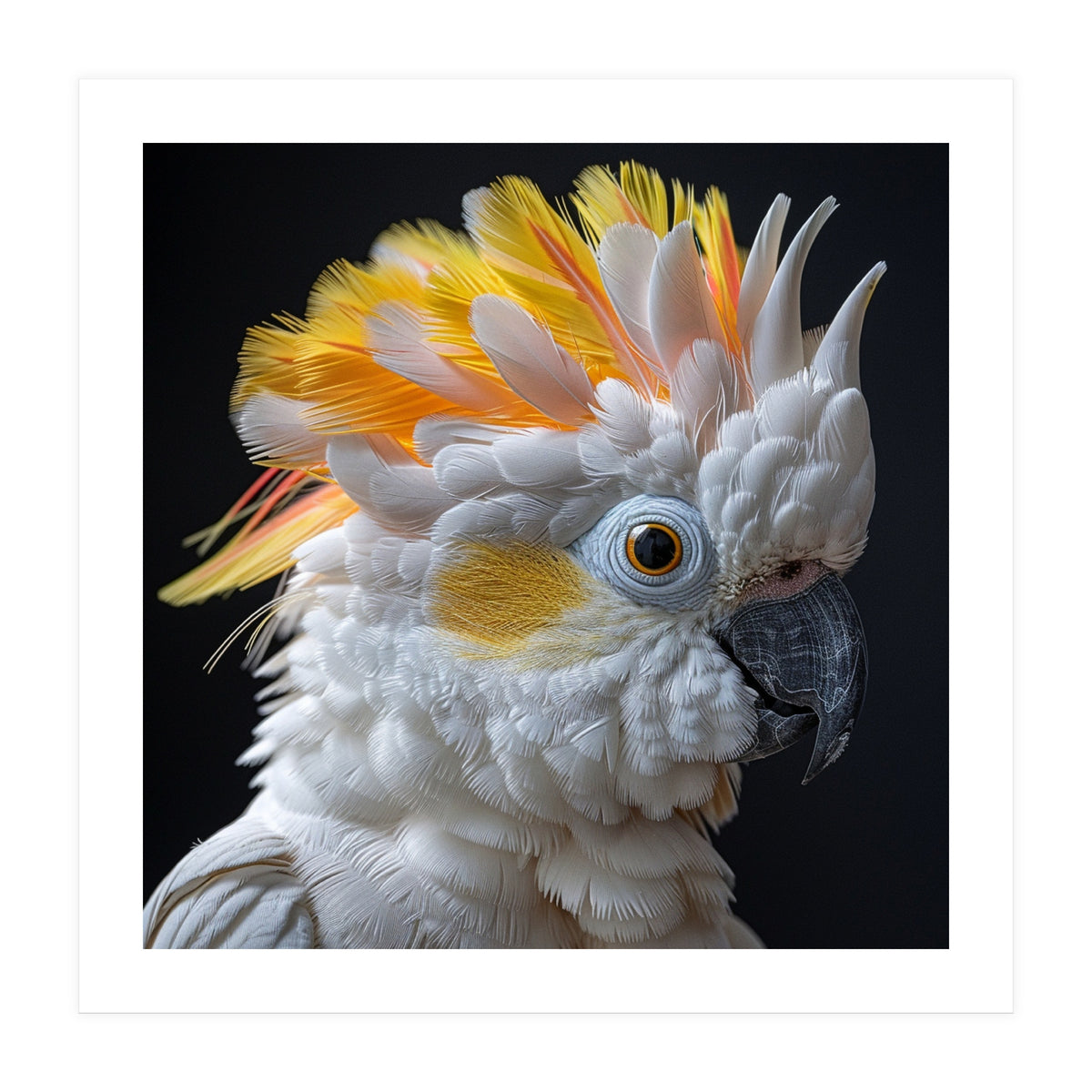 Close Up Of A Cockatoo Parrot With Yellow Crest (Print Only)