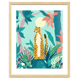Leopard Forest, Pastel Tropical Jungle Nature Botanical, Moon Eclectic Colorful Wild Animals Boho thumbnail