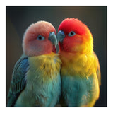 Lovebirds Perched Together Vivid Colors (Print Only) thumbnail