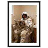Retro AstronautReading Newspaper, Toilet Humor, Astronaut on Toilet thumbnail