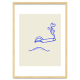 Smoked Love, Line Art Drawing Sketch, Minimalism Doodle Woman Cigarette Cigar Smoke, Eclectic Bohemian Framed thumbnail