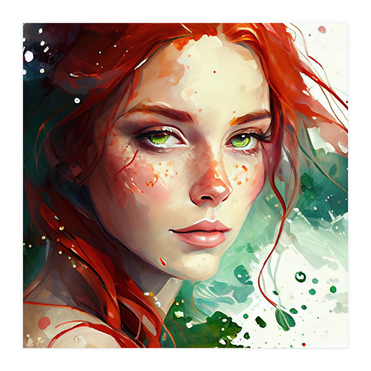 Watercolor Little Mermaid (Print Only)