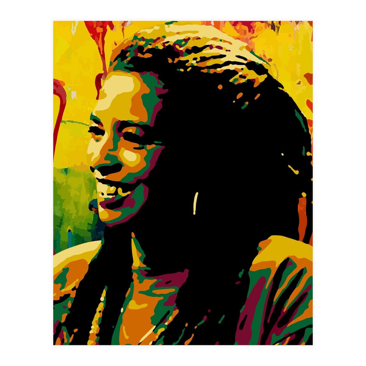 Angela Davis Colorful abstract Art (Print Only)