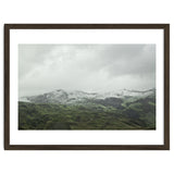 Snow-covered green mountains - Iceland thumbnail