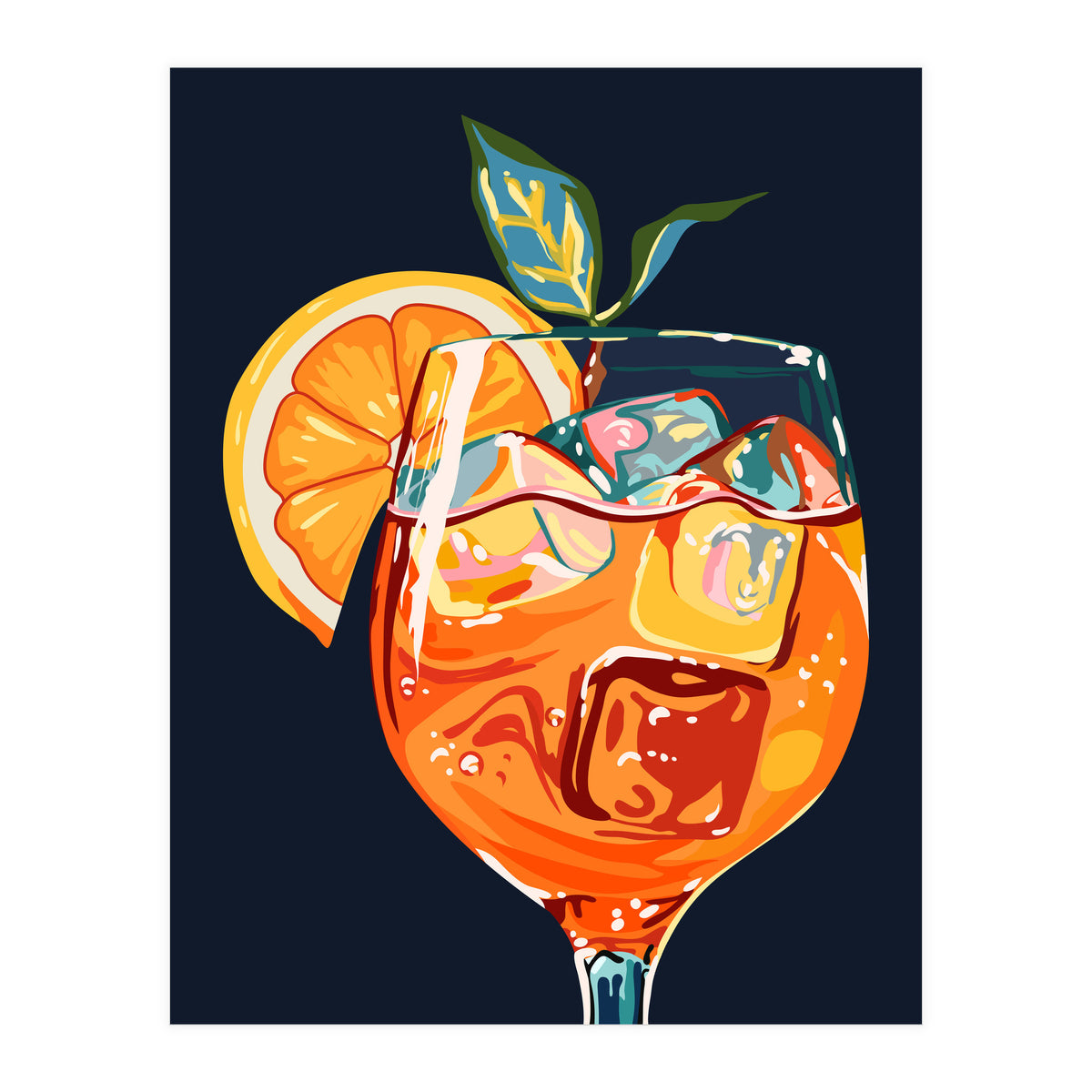 Hawaiian Cocktail, Fresh Orange Fruity Mimosa, Pop Of Color Food Bohemian Eclectic Modern Drink (Print Only)