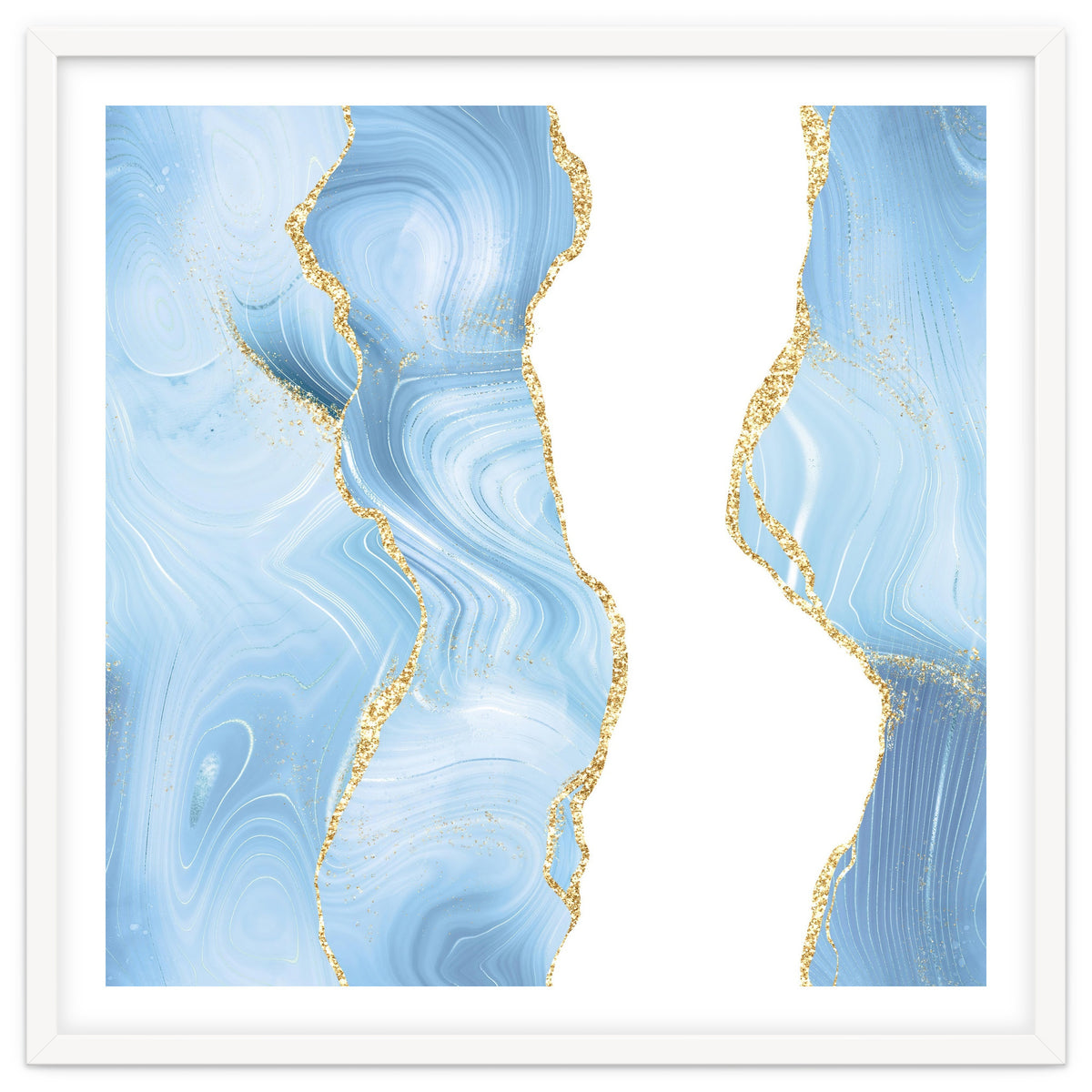 Blue & Gold Glitter Agate Texture 07