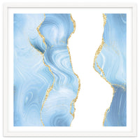 Blue & Gold Glitter Agate Texture 07