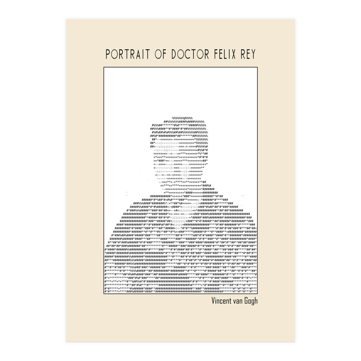 Portrait Of Doctor Felix Rey (ascii Art) (Print Only)