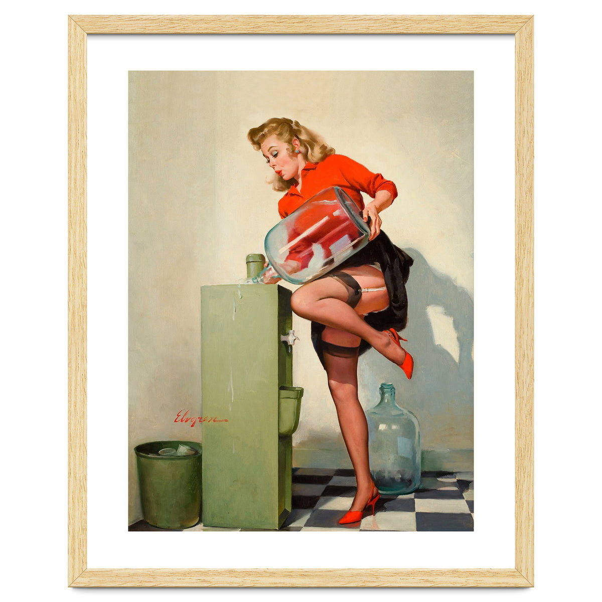 Pinup Sexy Water Cooler Girl