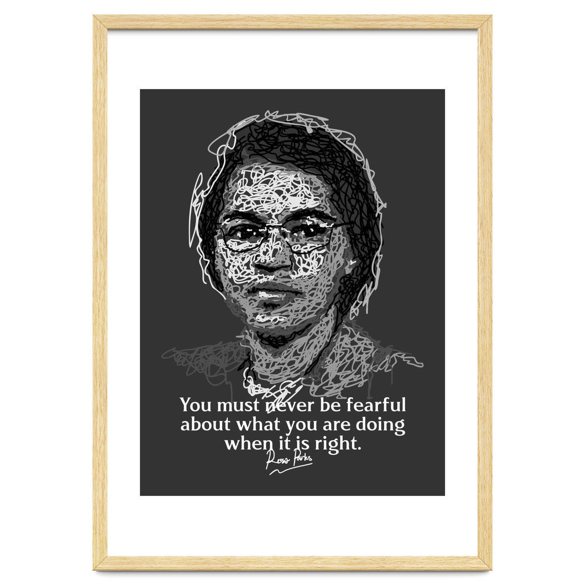Rosa Parks  American Activist Legend in Scribble Art