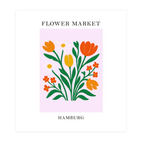 Hamburg Flower Market - Vibrant Modern Folk Art Print (Print Only)