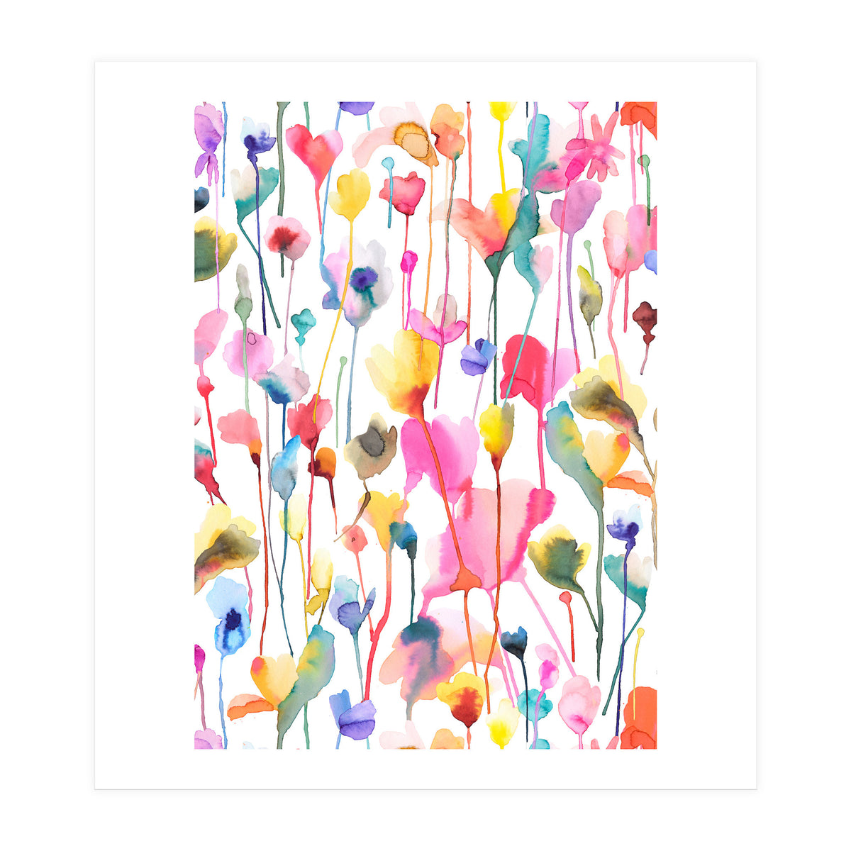 Watercolour Colourful Wild Flowers (Print Only)