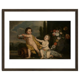 German Master (18th Century) – Two Putti with Garlands of Flowers thumbnail