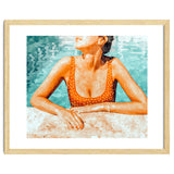 Mi Bebida Por Favor | Modern Bohemian Woman Summer Swim | Swimming Pool Watercolor Fashion Painting thumbnail