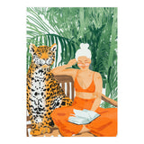 Jungle Vacay | Modern Bohemian Blonde Woman Tropical Travel | Leopard Wildlife Forest Reader (Print Only) thumbnail